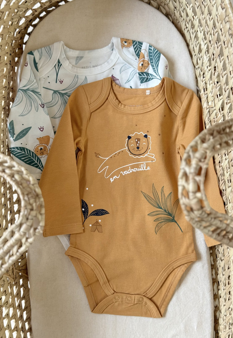 Lot de 2 bodies bébé manches longues Charly