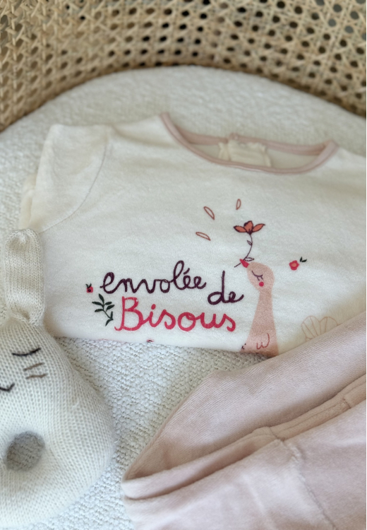 Lot de 2 pyjamas enfant 2 pièces en velours avec pieds retroussables Manouk