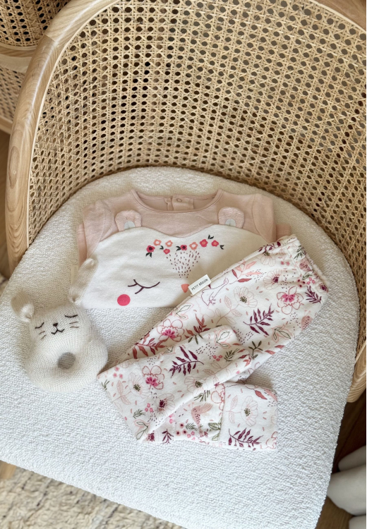 Lot de 2 pyjamas enfant 2 pièces en velours avec pieds retroussables Manouk