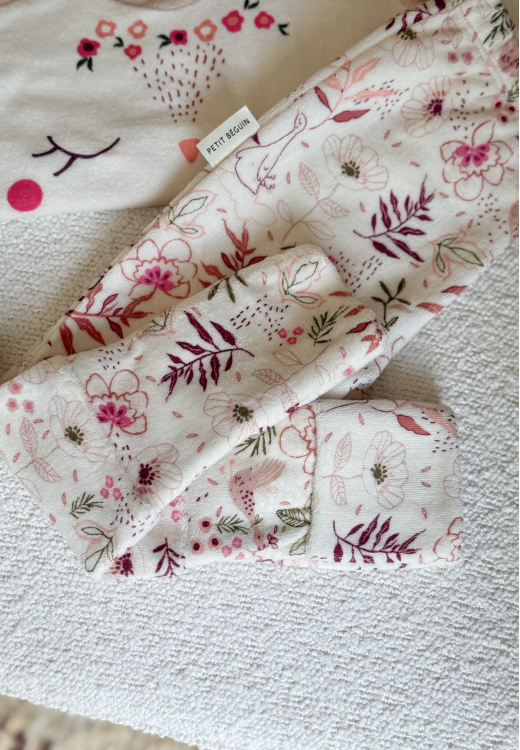 Lot de 2 pyjamas enfant 2 pièces en velours avec pieds retroussables Manouk