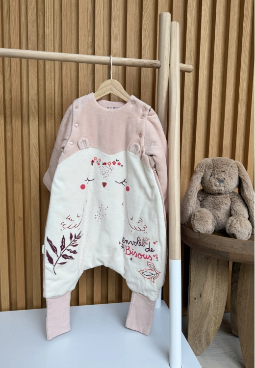 Turbulette d'hiver en velours avec pieds retroussables et manches amovibles Manouk