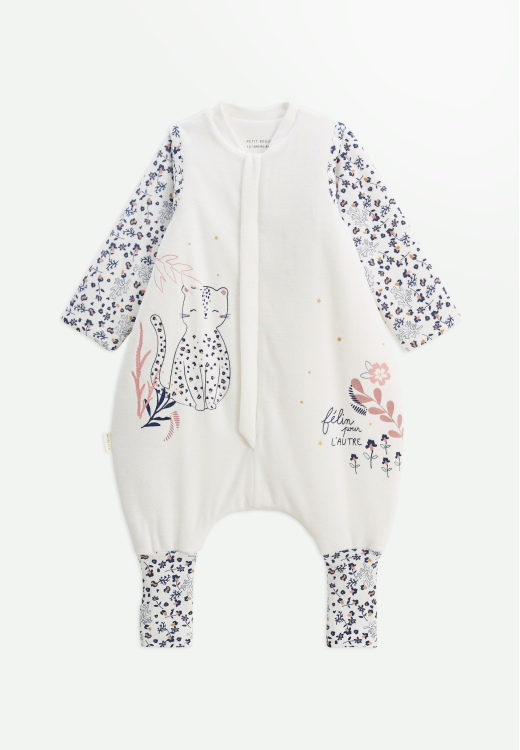 Turbulette TOG 2 en velours avec pieds retroussables et manches amovibles Céleste