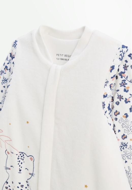 Turbulette TOG 2 en velours avec pieds retroussables et manches amovibles Céleste