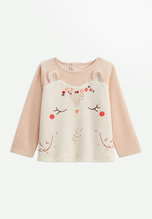 Lot de 2 pyjamas enfant 2 pièces en velours avec pieds retroussables Manouk