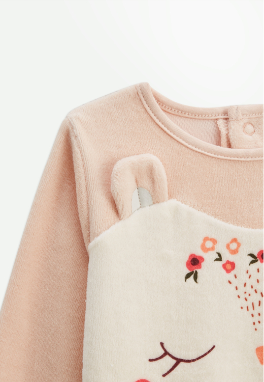 Lot de 2 pyjamas enfant 2 pièces en velours avec pieds retroussables Manouk