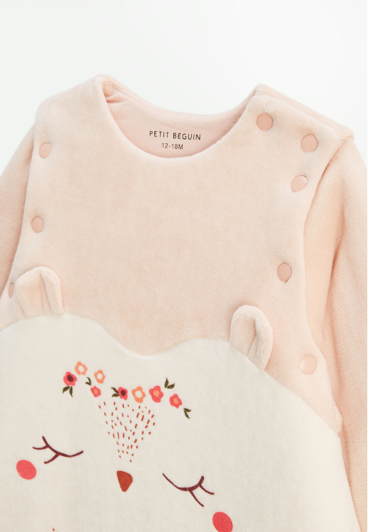 Turbulette d'hiver en velours avec pieds retroussables et manches amovibles Manouk