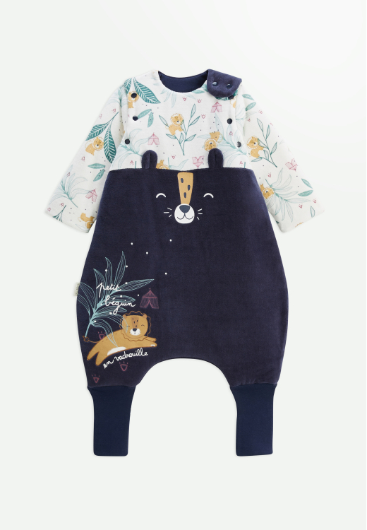 Turbulette TOG 2 en velours avec pieds retroussables et manches amovibles Charly