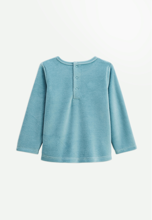 Lot de 2 pyjamas enfant 2 pièces en velours avec pieds retroussables Oscar