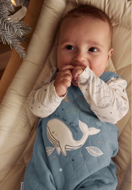 Ensemble salopette bébé en coton matelassé et t-shirt Petite Balade