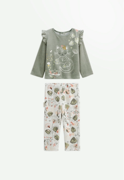Pyjama enfant 2 pièces en velours Lily