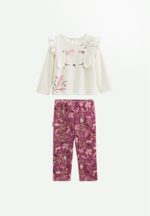 Pyjama enfant 2 pièces en velours Mila