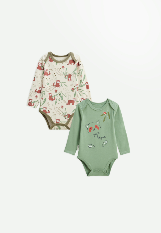 Lot de 2 bodies bébé manches longues Gustin