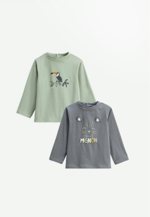 Lot de 2 t-shirts enfant manches longues Boavista