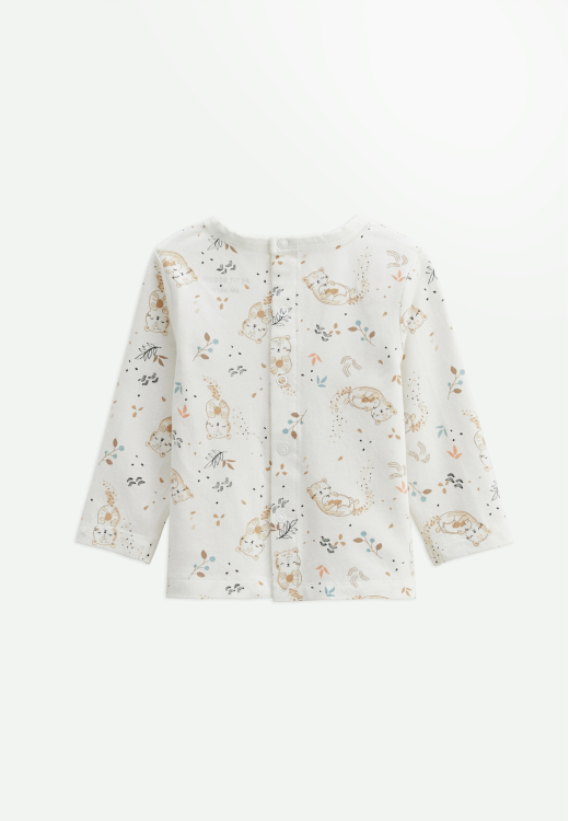 Ensemble salopette bébé en molleton et t-shirt Mini Loutre