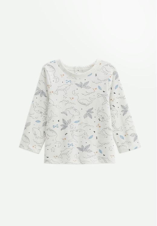Ensemble salopette bébé en coton matelassé et t-shirt Petite Balade