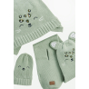 Ensemble enfant bonnet, moufles et écharpe en tricot Boavista