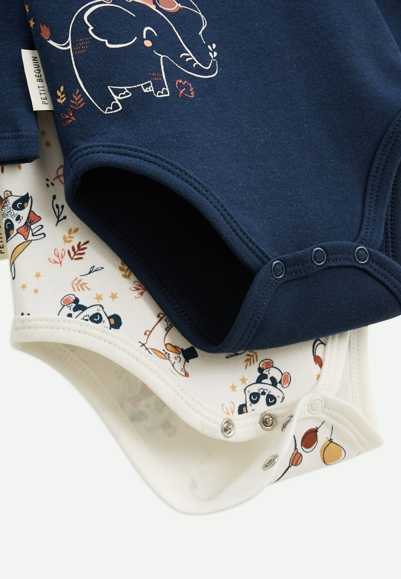 Lot de 2 bodies bébé manches longues Cirque d'automne