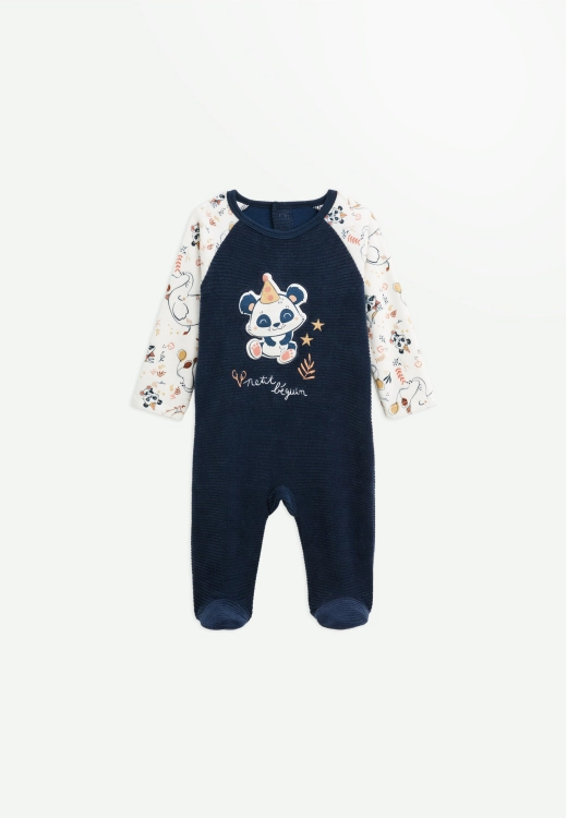 Pyjama bébé en velours Cirque d'automne