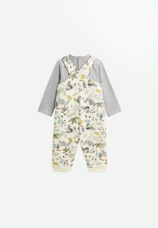 Ensemble salopette bébé en molleton et t-shirt Boavista