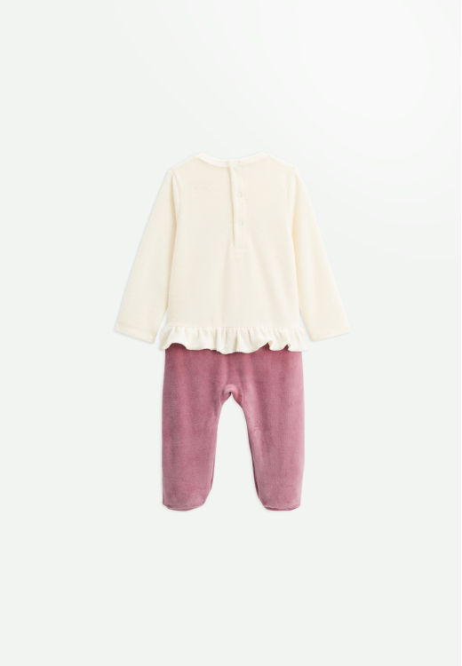 Pyjama bébé en velours Matcha