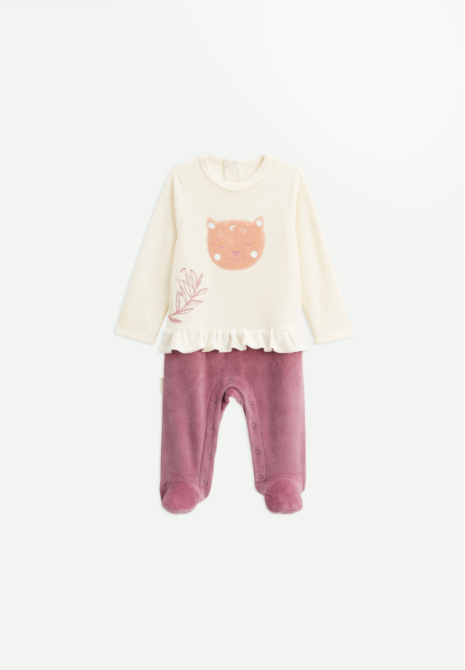 Pyjama bébé en velours Matcha