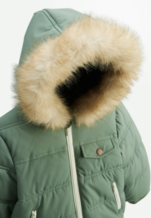 Doudoune enfant imperméable doublé sherpa avec capuche Anouk