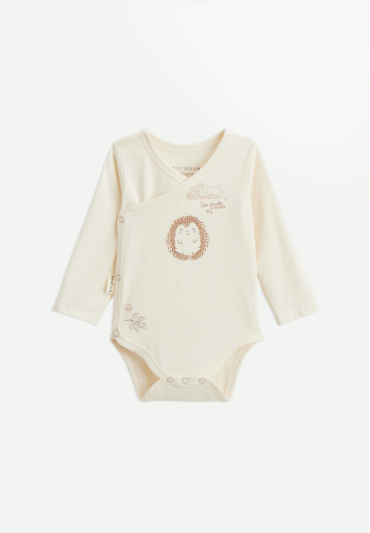 Lot de 2 bodies bébé manches longues ouverture croisée Envolée de bisous