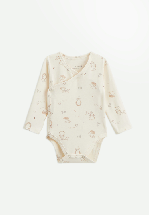 Lot de 2 bodies bébé manches longues ouverture croisée Envolée de bisous