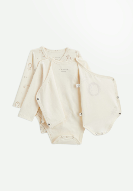 Lot de 2 bodies bébé manches longues ouverture croisée Envolée de bisous