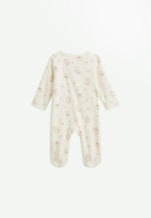 Pyjama bébé en velours ouverture pont Envolée de bisous