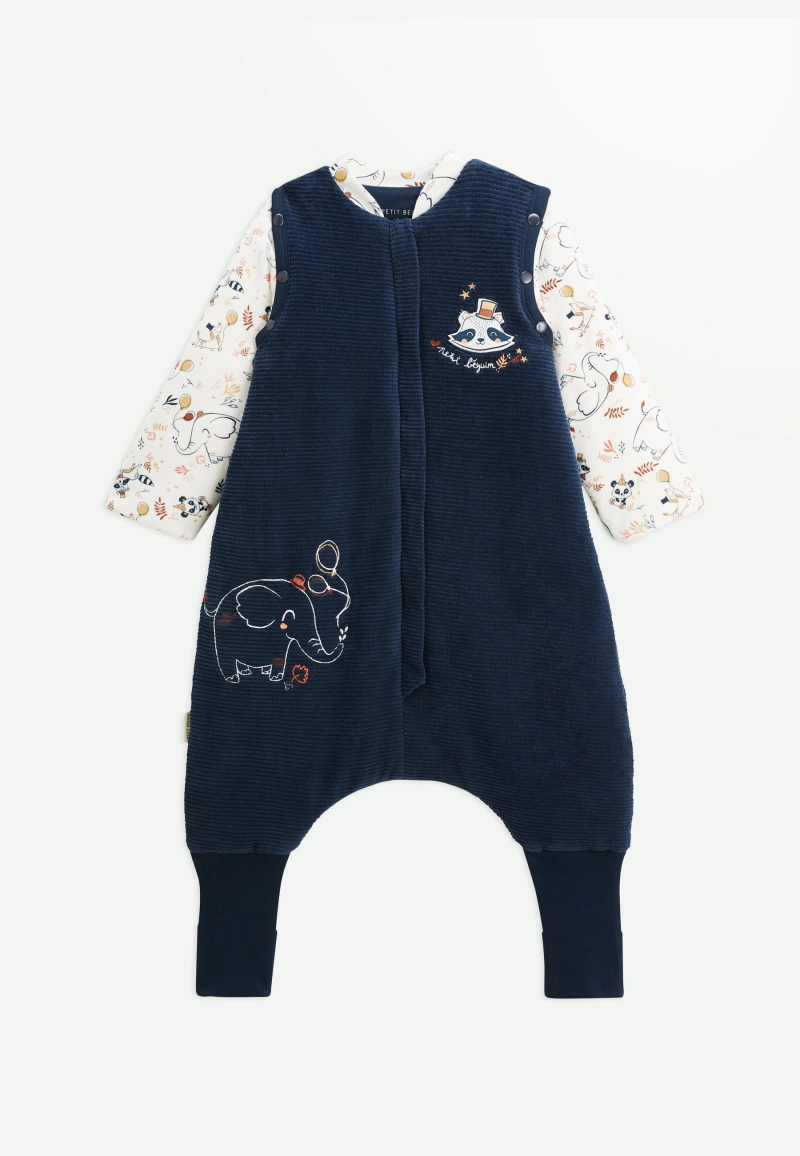 Turbulette d'hiver en velours avec pieds retroussables et manches amovibles  Cirque d'automne