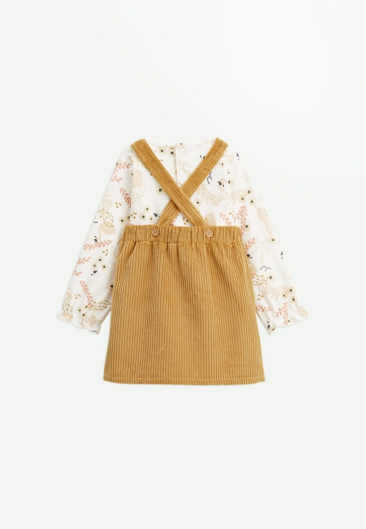 Ensemble enfant robe et t-shirt en velours côtelé Swan