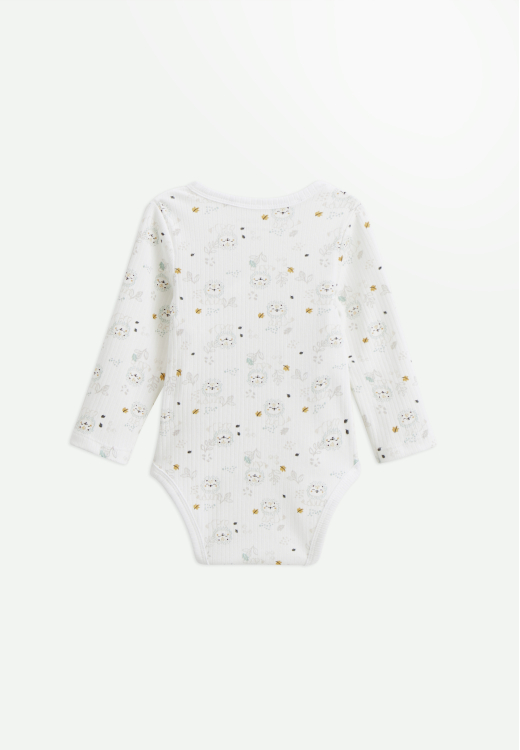 Lot de 2 bodies bébé côtelé manches longues ouverture croisée Kenya