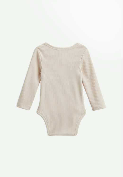 Lot de 2 bodies bébé côtelé manches longues ouverture croisée Kenya