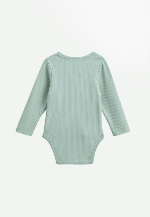 Lot de 2 bodies bébé côtelé manches longues ouverture croisée Kenya