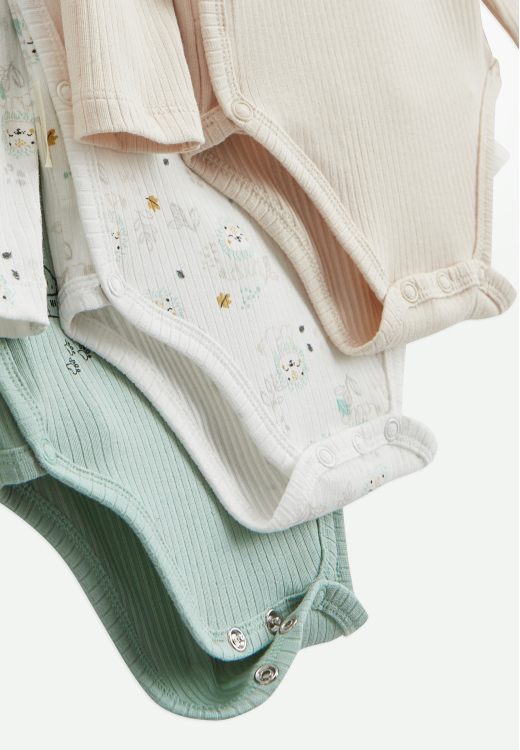 Lot de 2 bodies bébé côtelé manches longues ouverture croisée Kenya