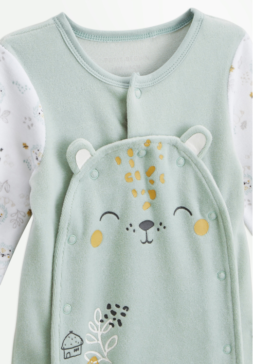 Pyjama bébé en velours ouverture pont Kenya