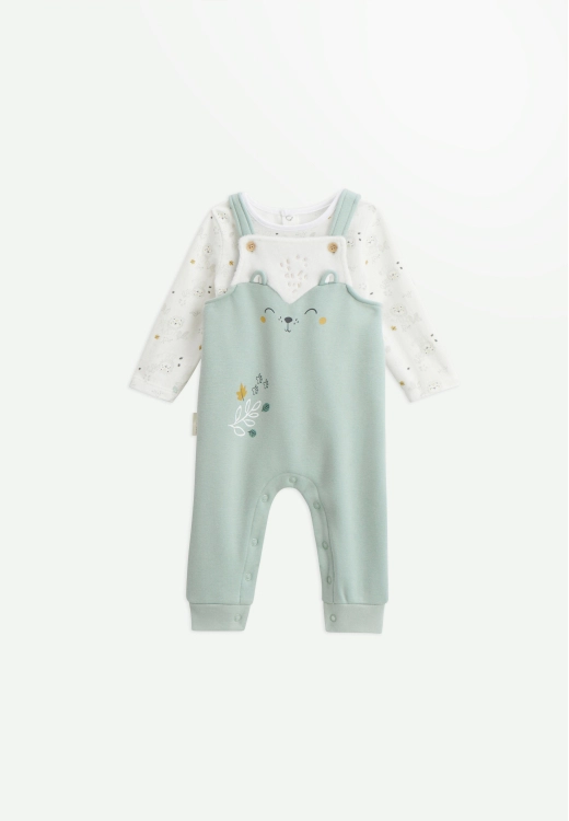 Ensemble salopette bébé en molleton ultra chaud et t-shirt Kenya