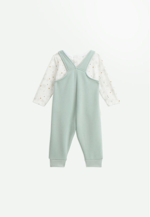 Ensemble salopette bébé en molleton ultra chaud et t-shirt Kenya