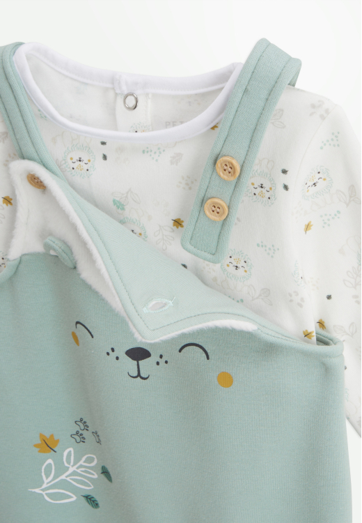 Ensemble salopette bébé en molleton ultra chaud et t-shirt Kenya