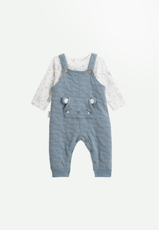 Ensemble salopette bébé en coton matelassé et t-shirt Rêverie