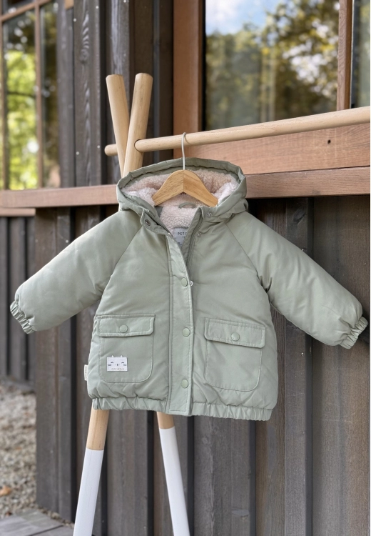 Manteau enfant imperméable doublé sherpa Lison