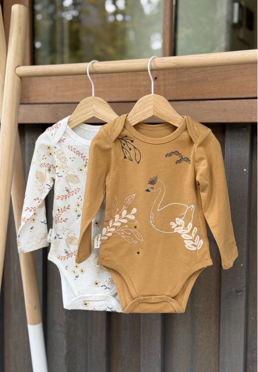 Lot de 2 bodies bébé manches longues Swan