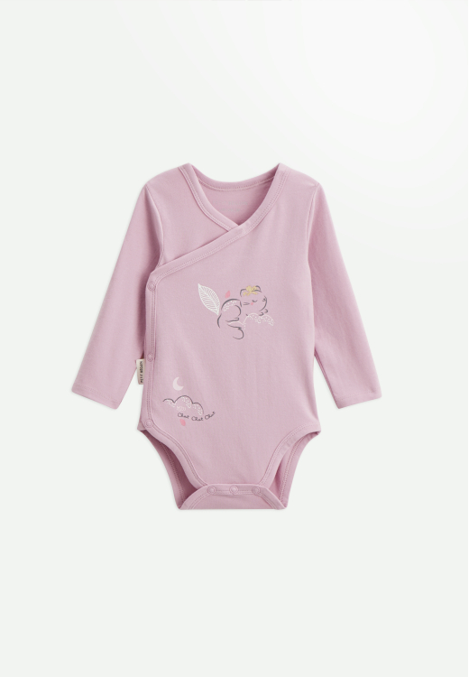 Lot de 2 bodies bébé manches longues ouverture croisée Miss Chatchatchat