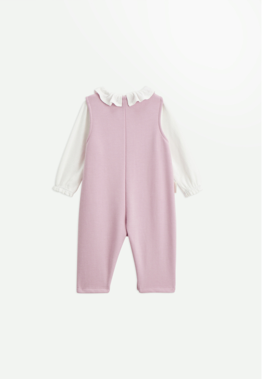 Ensemble salopette bébé en molleton et t-shirt Miss Chatchatchat