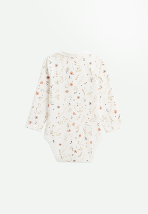 Lot de 2 bodies bébé manches longues ouverture croisée Perle