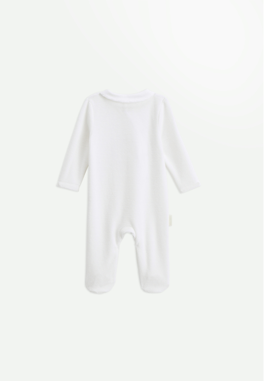 Pyjama bébé en velours ouverture croisée Perle