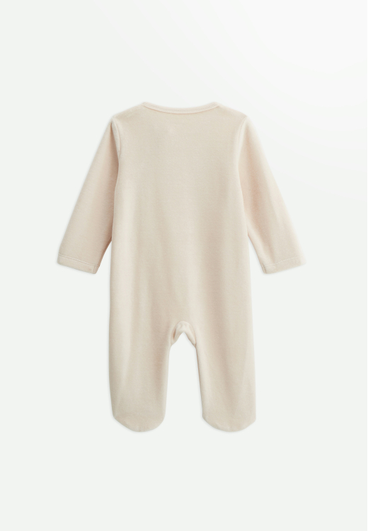 Lot de 2 pyjamas bébé en velours ouverture zippée Perle