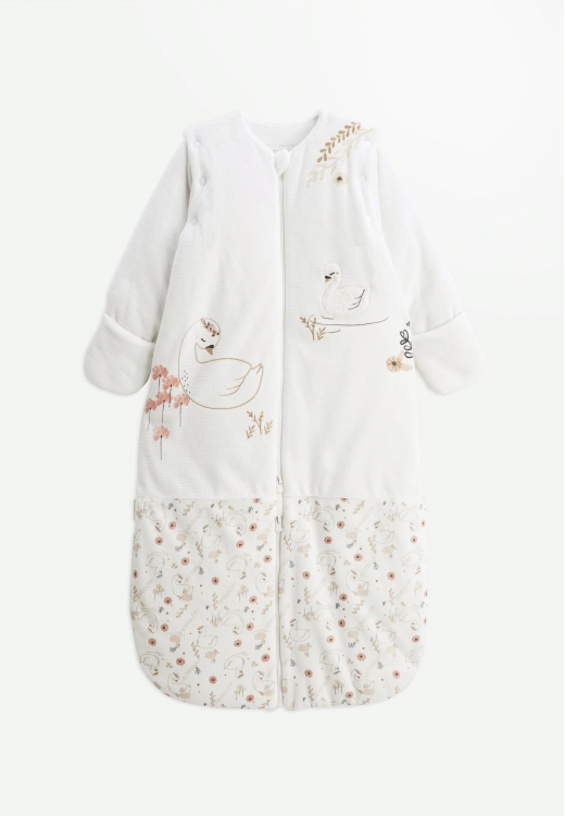 Turbulette d'hiver en velours avec manches amovibles et jambes séparables Perle