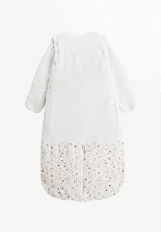 Turbulette d'hiver en velours avec manches amovibles et jambes séparables Perle